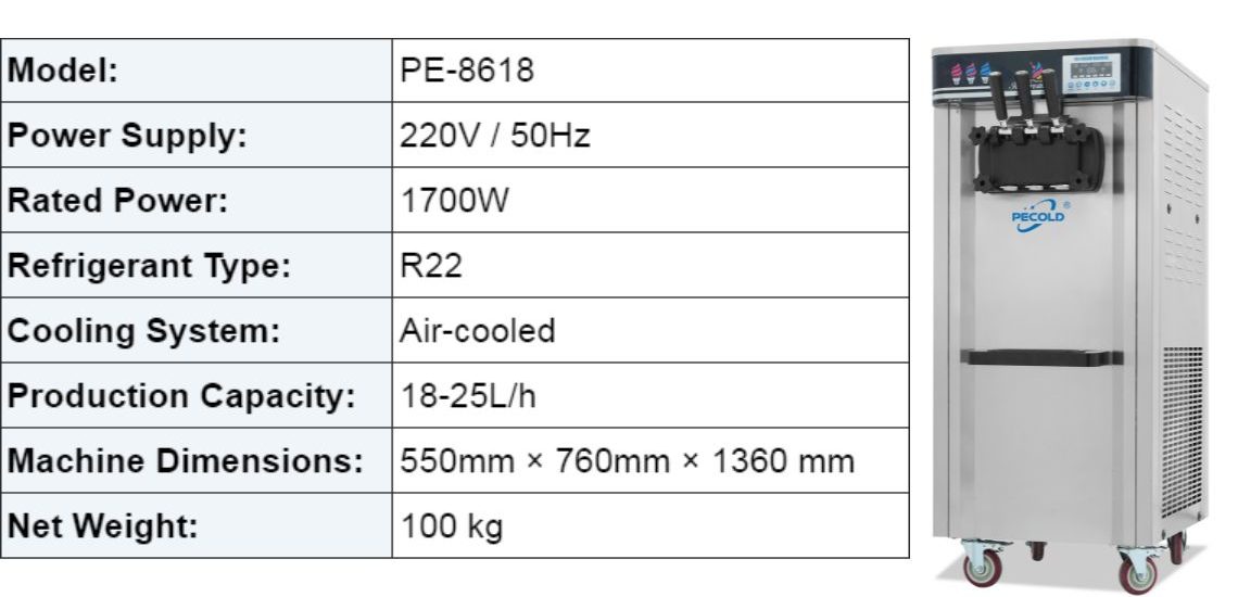 commercial ice cream machine: PE-8618